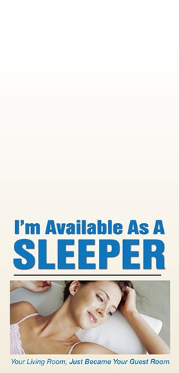 I'm Available As A Sleeper - Seat Back Sign