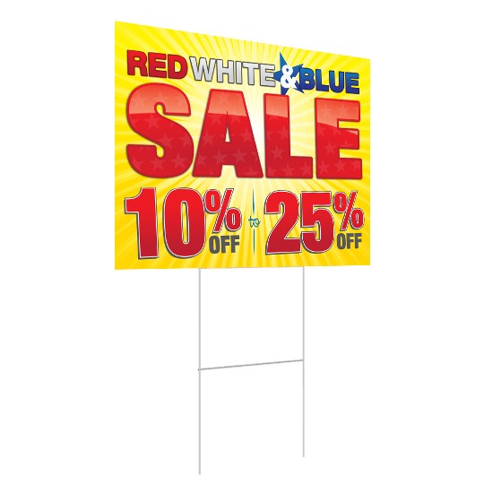 Red White & Blue Sale - Road Sign - 24x18