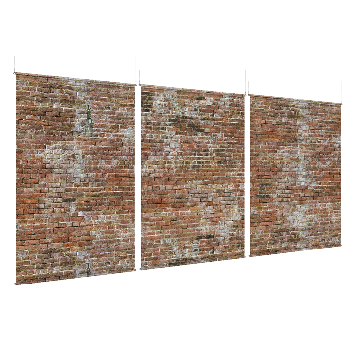 Industrial Brick - EZ Room Divider - 60x96 Triptych - D/S