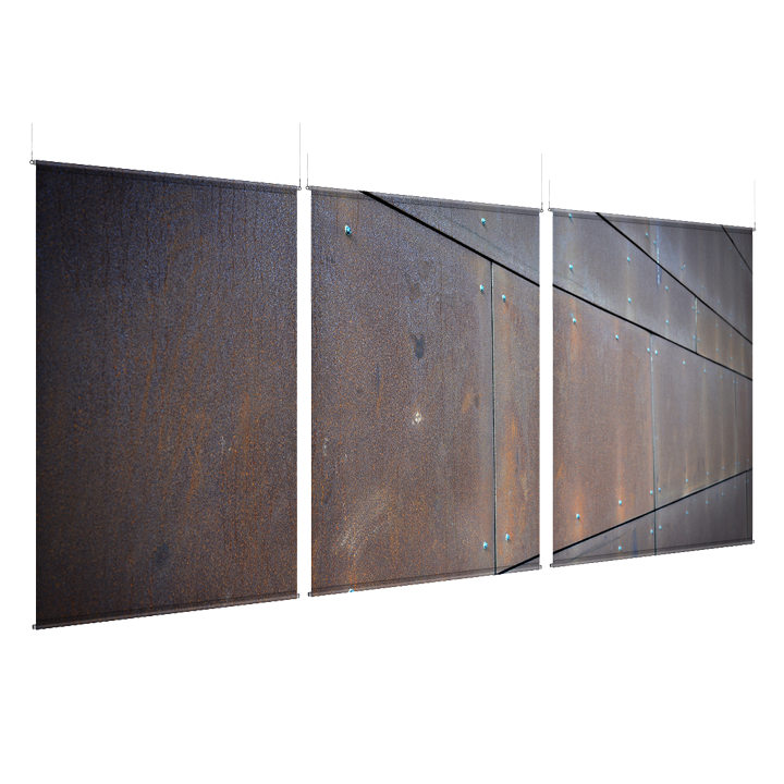 Industrial - EZ Room Divider - 60x96 Triptych - D/S