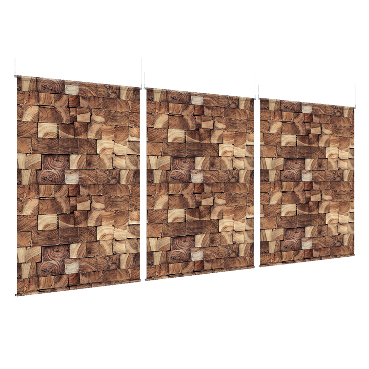 Wood Block - EZ Room Divider - 60x96 Triptych - D/S