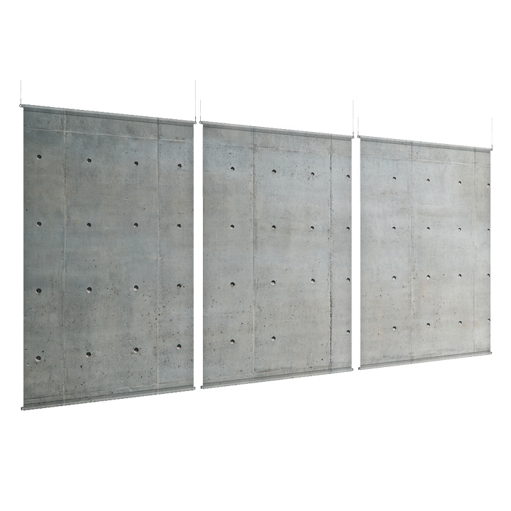 Square Stone Wall - EZ Room Divider - 60x96 Triptych - D/S