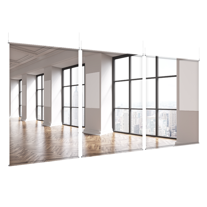 Loft with Wood Floors - EZ Room Divider - 60x96 Triptych - D/S