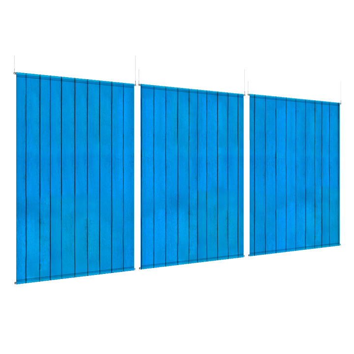 Blue Wood - EZ Room Divider - 60x96 Triptych - D/S