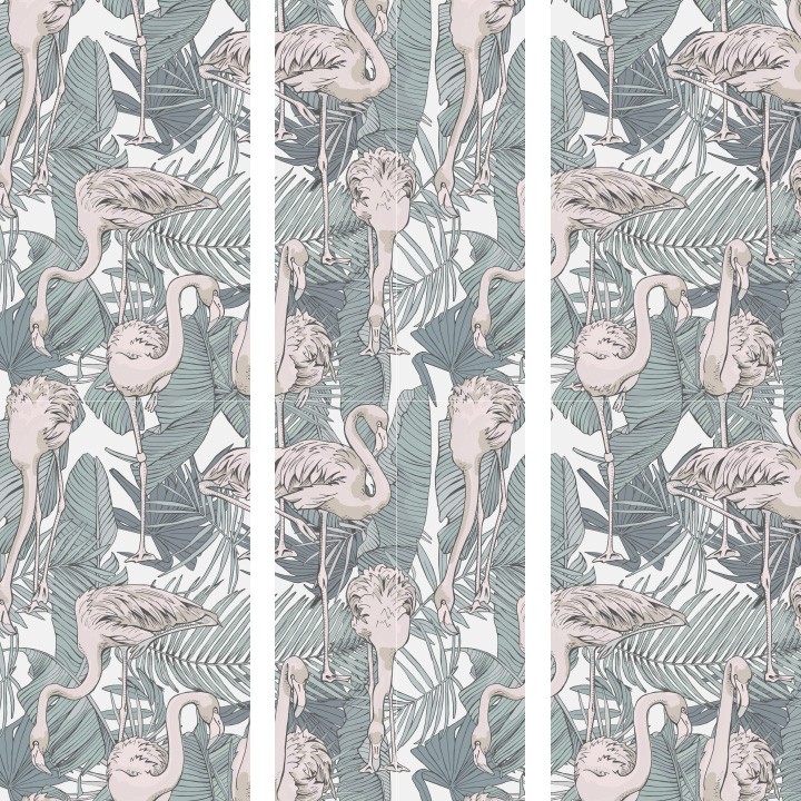 Flamingos - EZ Room Divider Graphic - 30x96 Triptych