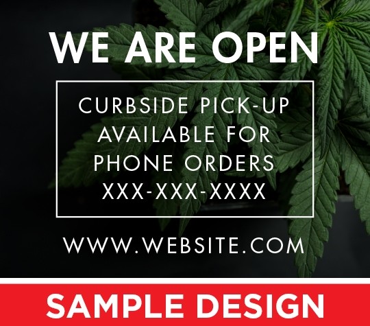 We Are Open / Curbside Pick-Up - Road Sign Graphic - 24x18 - Double-Sided