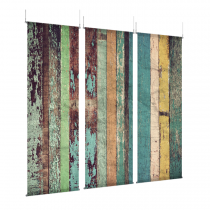 Multicolored Wood Vertical - EZ Room Divider - 30x96 Triptych - D/S