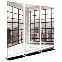 Loft with Large City View Wall - Bella - 30x84 Triptych - D/S