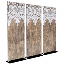 Heirloom Wood and Lace - Bella - 30x84 Triptych - D/S
