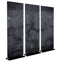 Black Cement - Bella - 30x84 Triptych - D/S