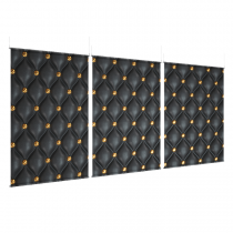 Tufted Black and Gold - EZ Room Divider - 60x96 Triptych - D/S