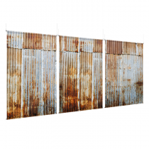 Tin Wall - EZ Room Divider - 60x96 Triptych - D/S