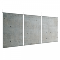 Square Stone Wall - EZ Room Divider - 60x96 Triptych - D/S