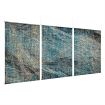 Vintage Teal Fabric - EZ Room Divider - 60x96 Triptych - D/S