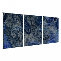 Indigo Paisley - EZ Room Divider - 60x96 Triptych - D/S