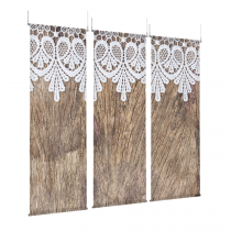 Heirloom Wood and Lace - EZ Room Divider - 30x96 Triptych - D/S