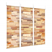 Wood Stack - EZ Room Divider - 30x96 Triptych - D/S