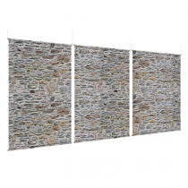 Mortar and Stone Wall - EZ Room Divider - 60x96 Triptych - D/S
