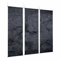 Black Cement - EZ Room Divider - 30x96 Triptych - D/S