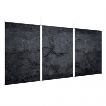 Black Cement - EZ Room Divider - 60x96 Triptych - D/S
