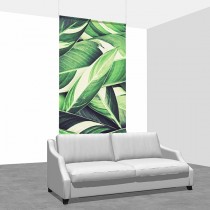 60x96 - Ceiling Mounted - Graphic & Hardware - D/S - Spring Leaves