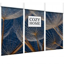 Cozy Home - EZ Room Divider - 43x96 Triptych