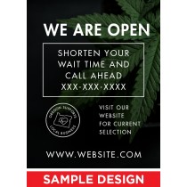 We Are Open / Call Ahead - A-Frame Graphic - 22x28