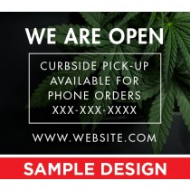 We Are Open / Curbside Pick-Up - Road Sign Graphic - 24x18 - Double-Sided