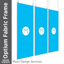  36x96 Triptych - Optium Fabric Frame - Hanging - D/S - Design Services