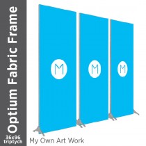  36x96 Triptych - Optium Fabric Frame - Standing - D/S - Supplied Artwork