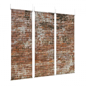 Industrial Brick - EZ Room Divider - 30x96 Triptych - D/S