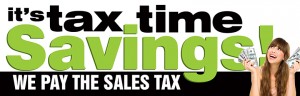 It's Tax Time Savings! - Banner - 192x60