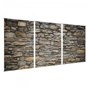 Stone Wall - EZ Room Divider - 60x96 Triptych - D/S