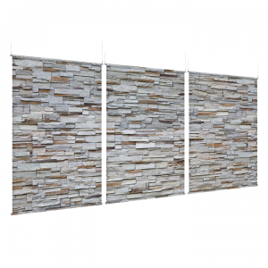 Rough Cut Stone Wall - EZ Room Divider - 60x96 Triptych - D/S