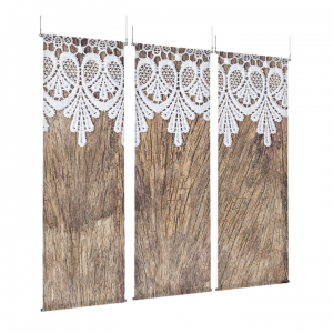 Heirloom Wood and Lace - EZ Room Divider - 30x96 Triptych - D/S
