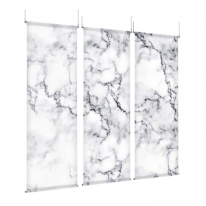 White Marble - EZ Room Divider - 30x96 Triptych - D/S