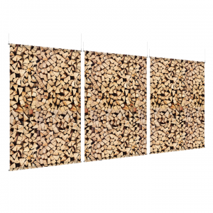 Firewood Pile - EZ Room Divider - 60x96 Triptych - D/S