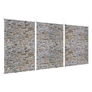 Mortar and Stone Wall - EZ Room Divider - 60x96 Triptych - D/S