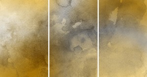 Golden Watercolor - EZ Room Divider Graphic - 60x96 Triptych
