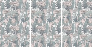 Flamingos - EZ Room Divider Graphic - 60x96 Triptych