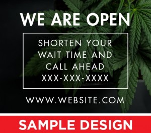 We Are Open / Call Ahead - Road Sign Graphic - 24x18 - Double-Sided