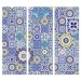 Boho Blue Tile - Bella - 30x84 Triptych